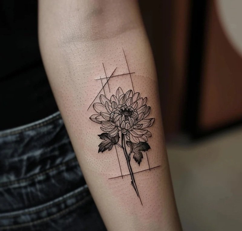 hình xăm hoa cúc 29