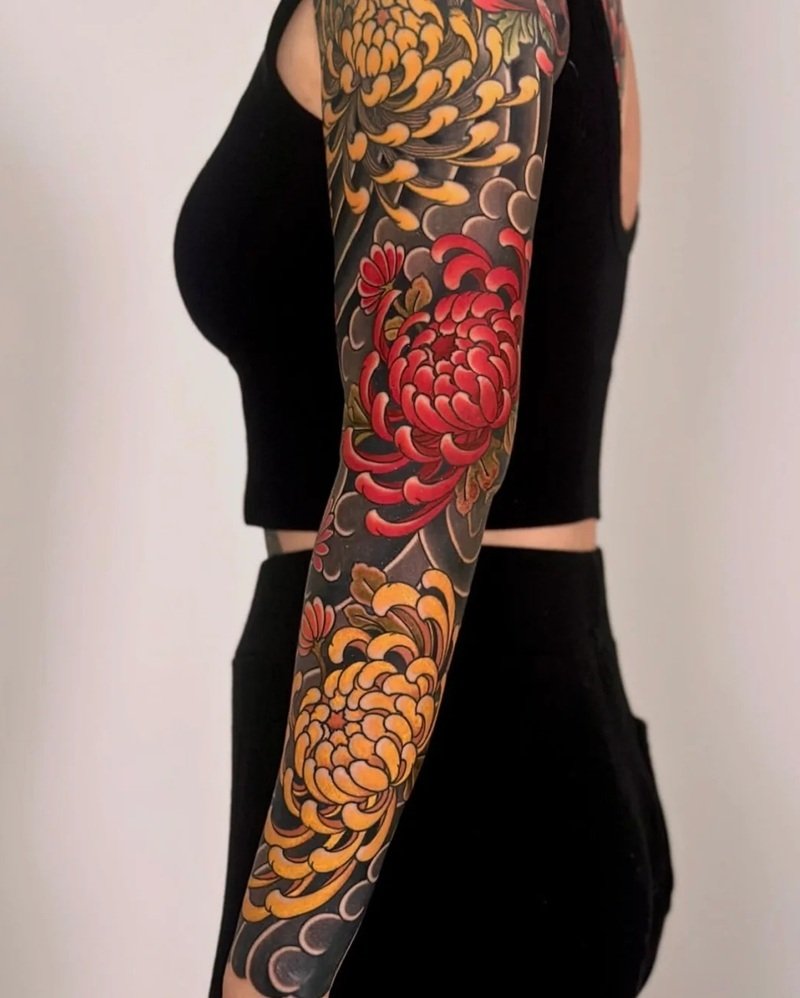 hình xăm hoa cúc 32