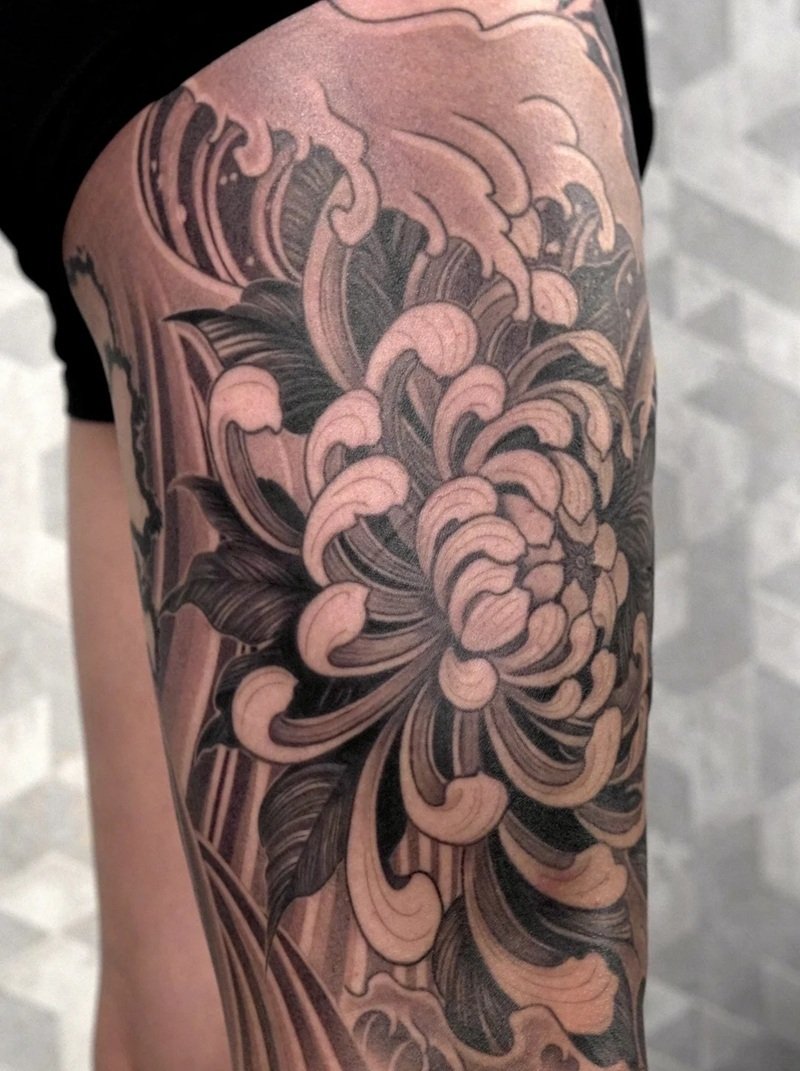 hình xăm hoa cúc 37