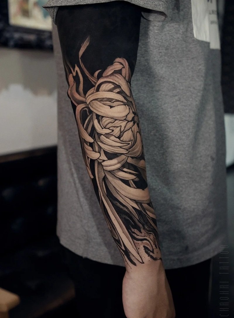 hình xăm hoa cúc 40