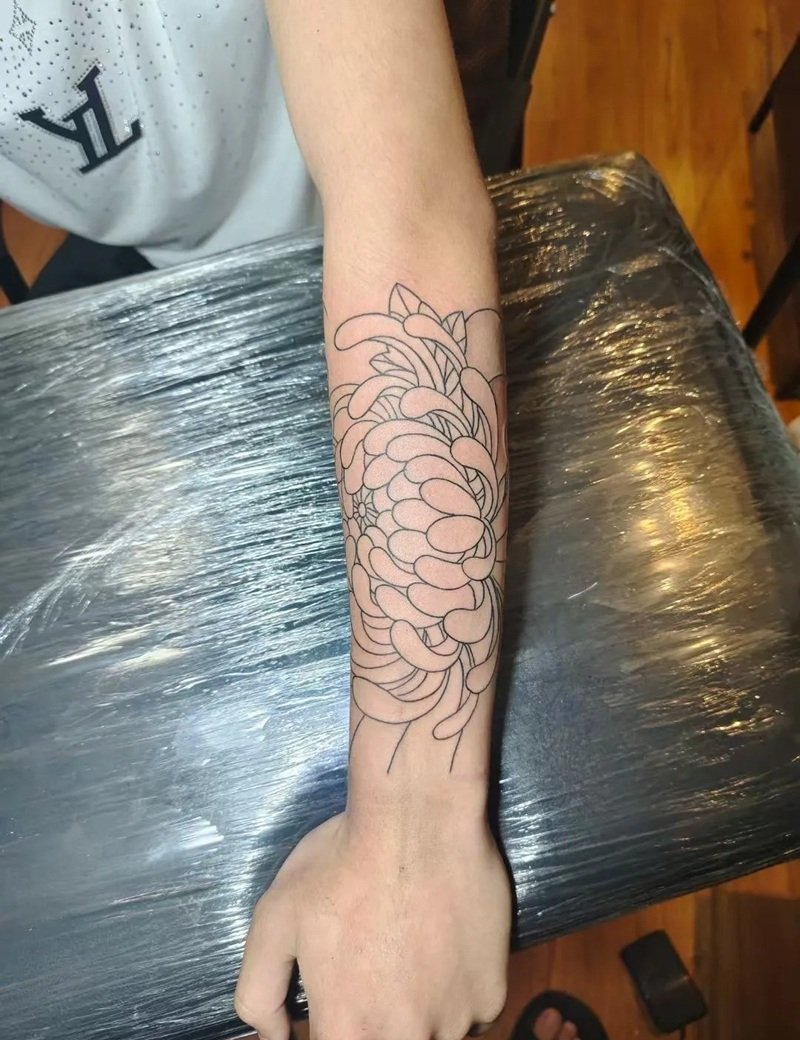 hình xăm hoa cúc 6