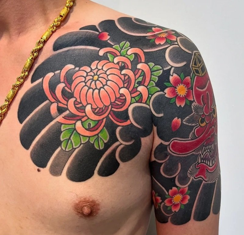 hình xăm hoa cúc 8