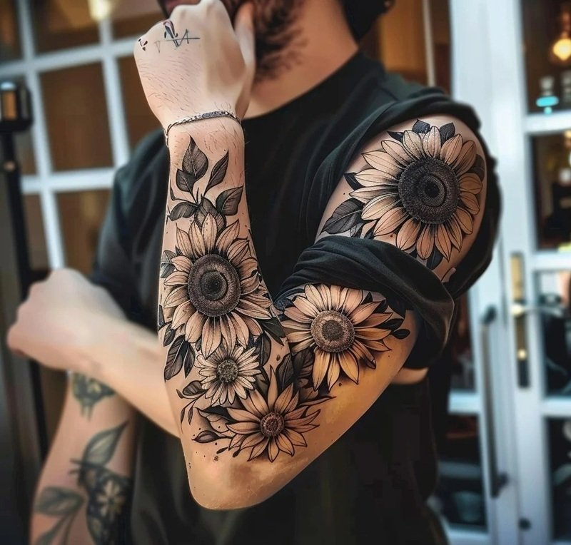 hình xăm hoa hướng dương 16