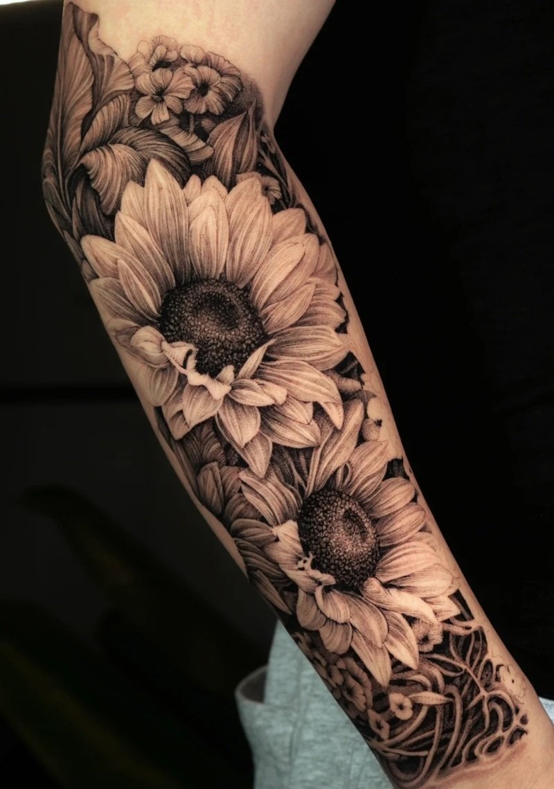 hình xăm hoa hướng dương 37