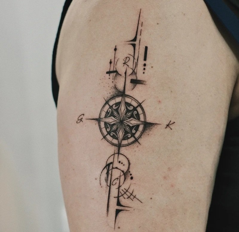 hình xăm la bàn 15