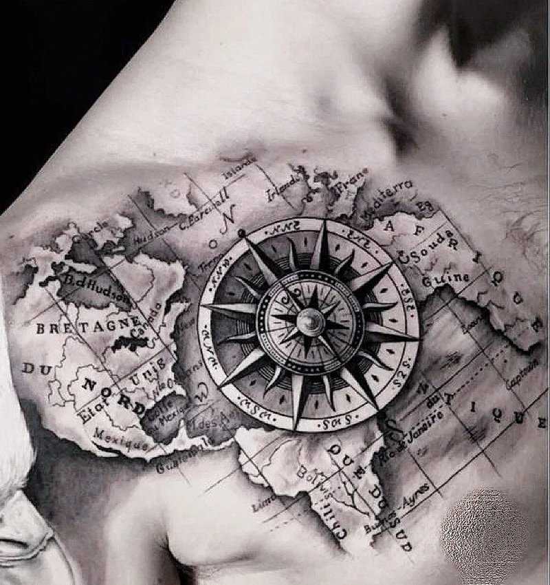 hình xăm la bàn 17