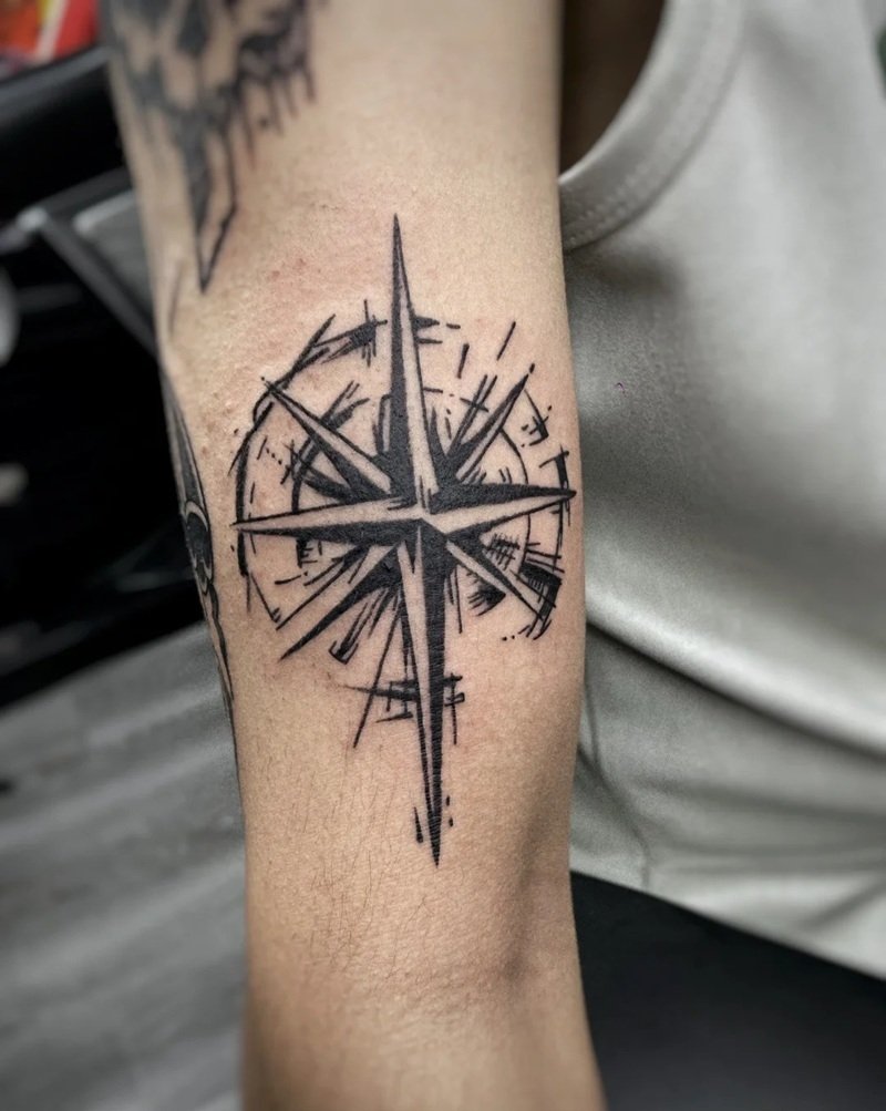 hình xăm la bàn 25