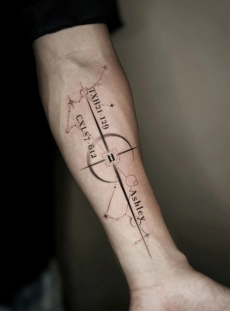 hình xăm la bàn 28