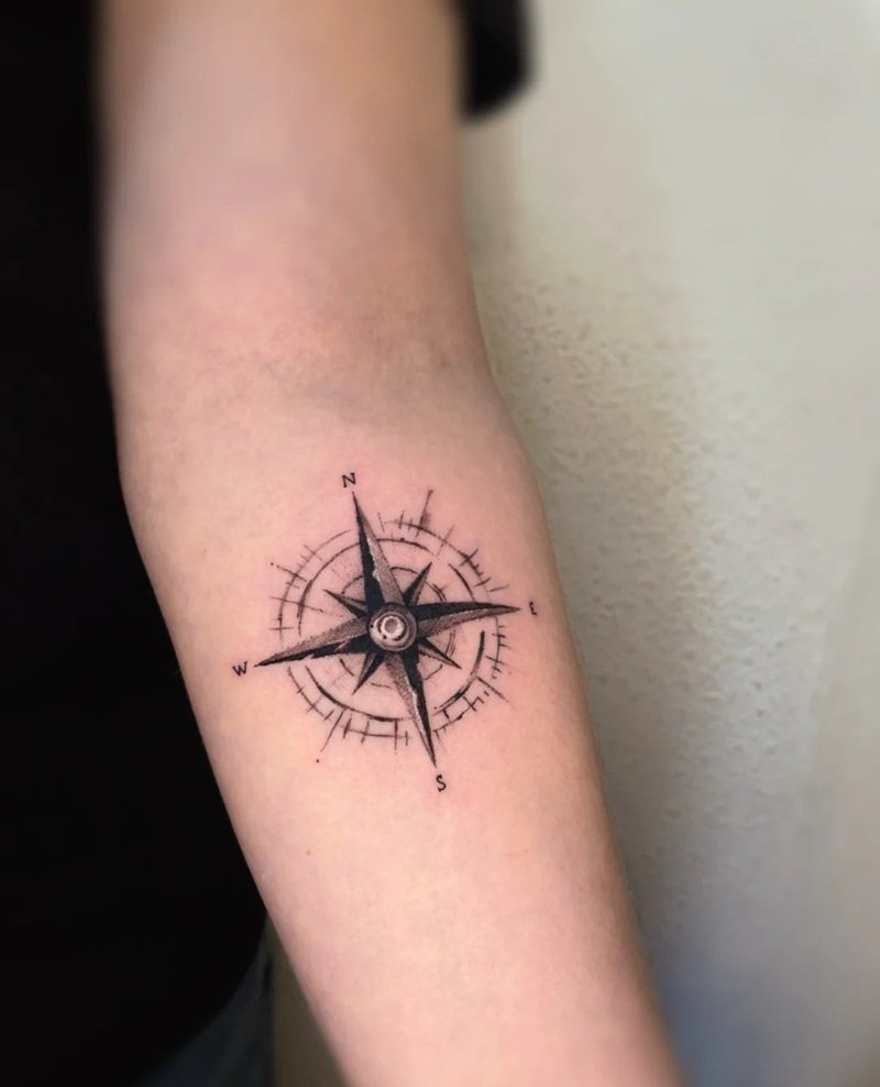 hình xăm la bàn 5