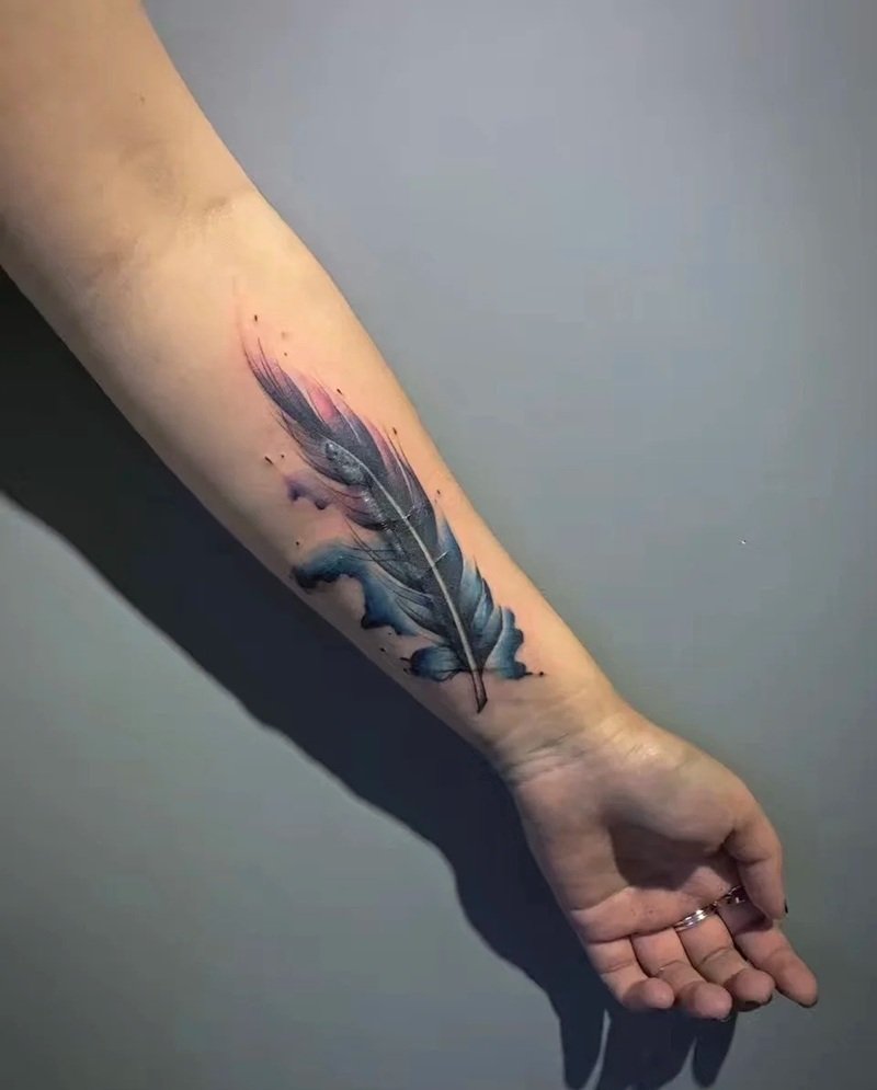 hình xăm lông vũ 8