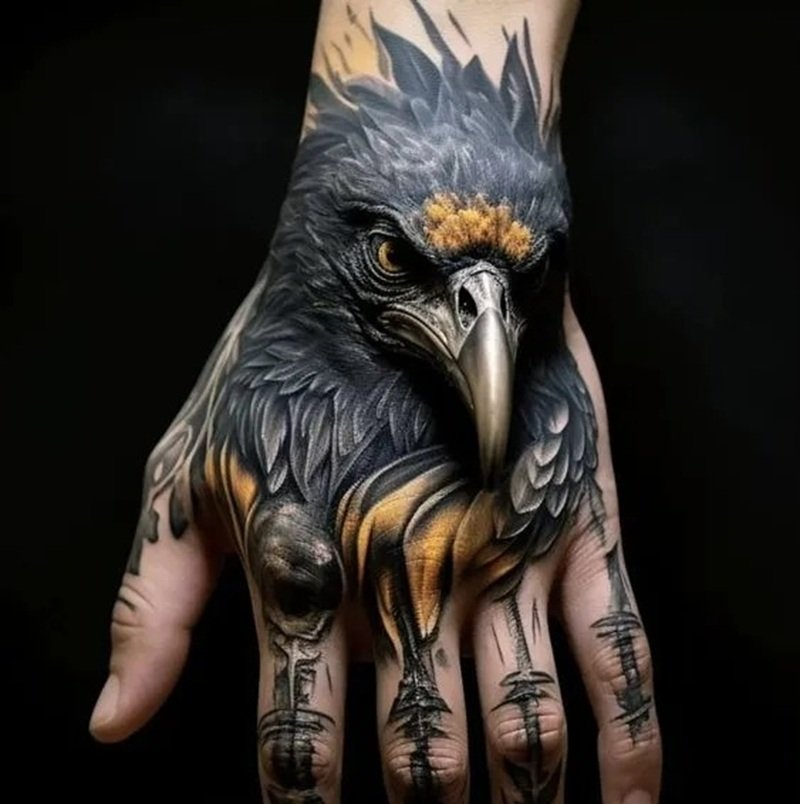 hình xăm mu bàn tay chất