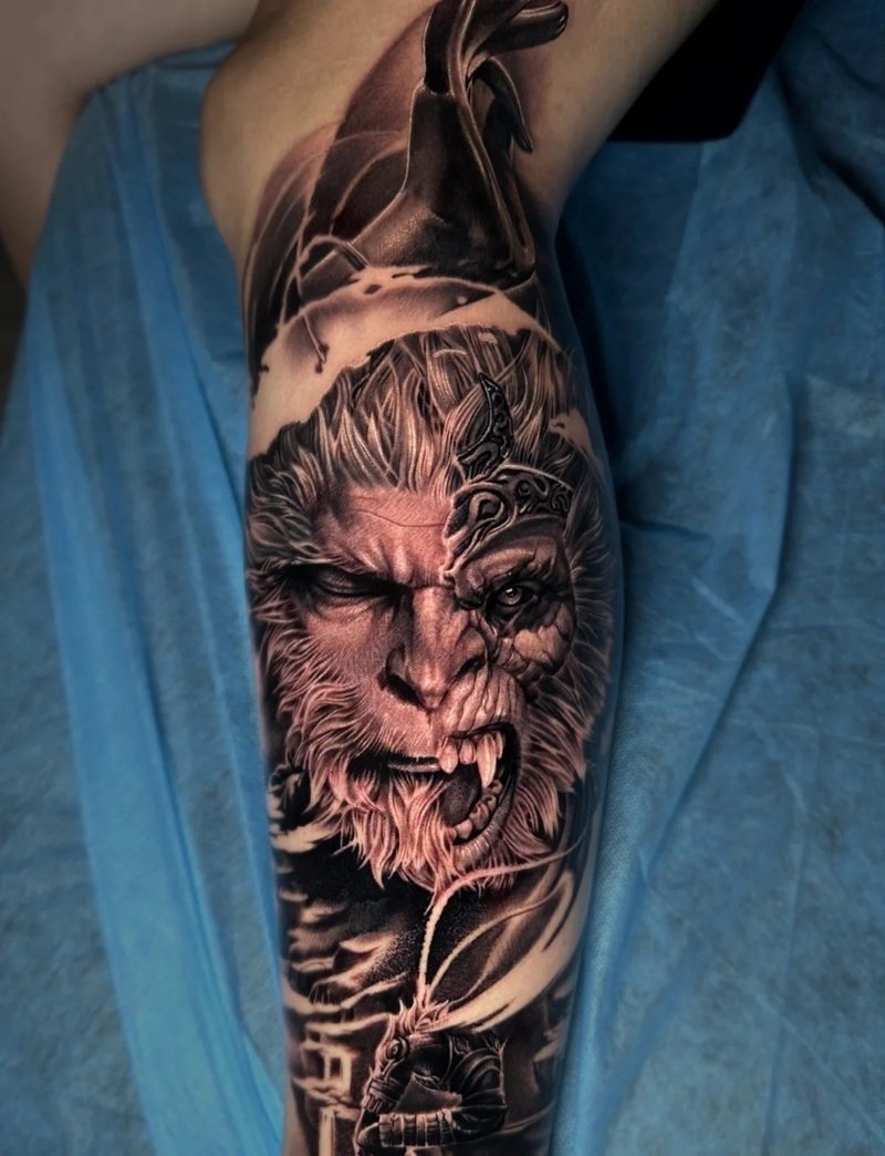 hình xăm ngộ không 33