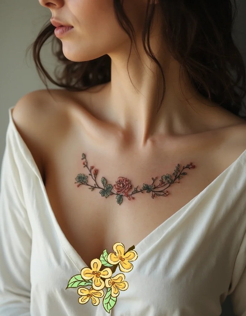 hình xăm ngực nữ 25