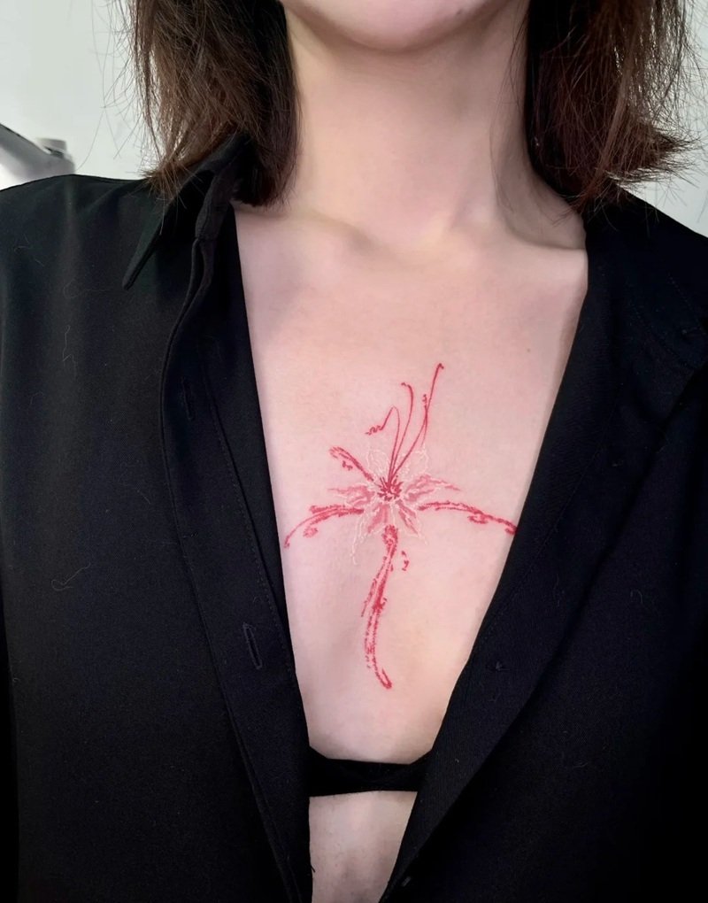 hình xăm ngực nữ 28