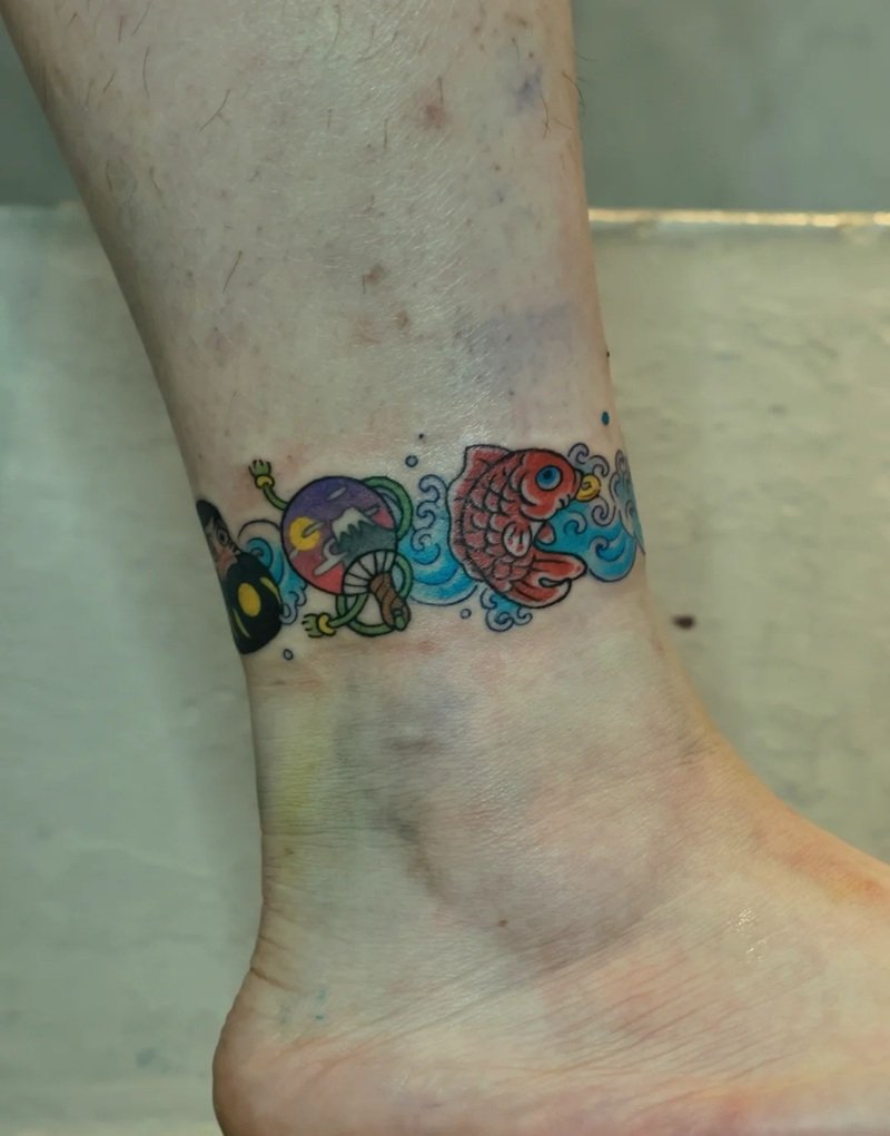 hình xăm nhật cổ chân