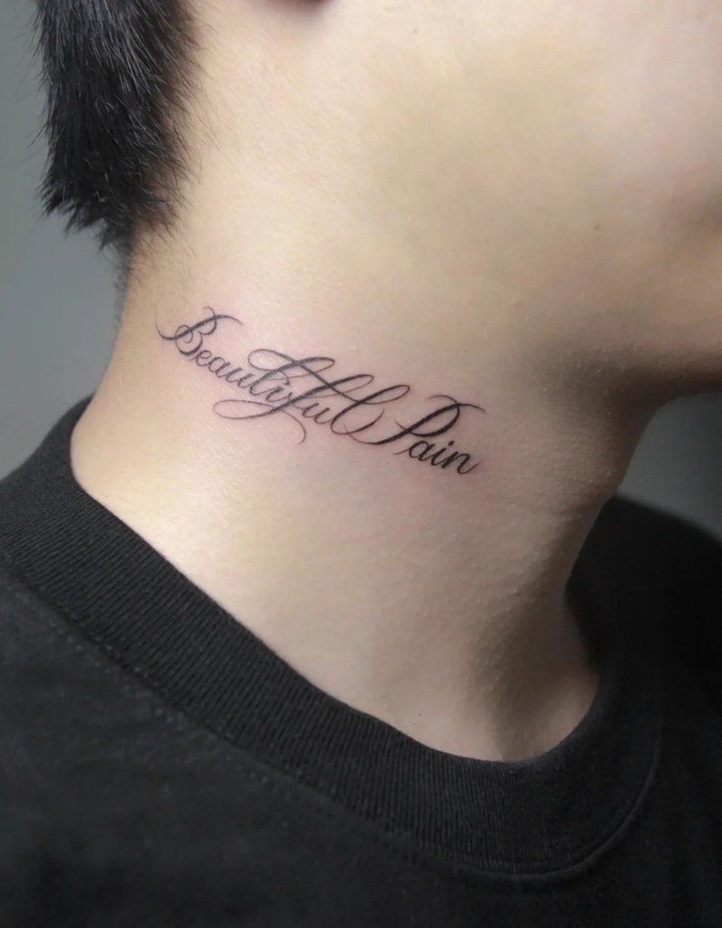 hình xăm ở cổ họng đẹp