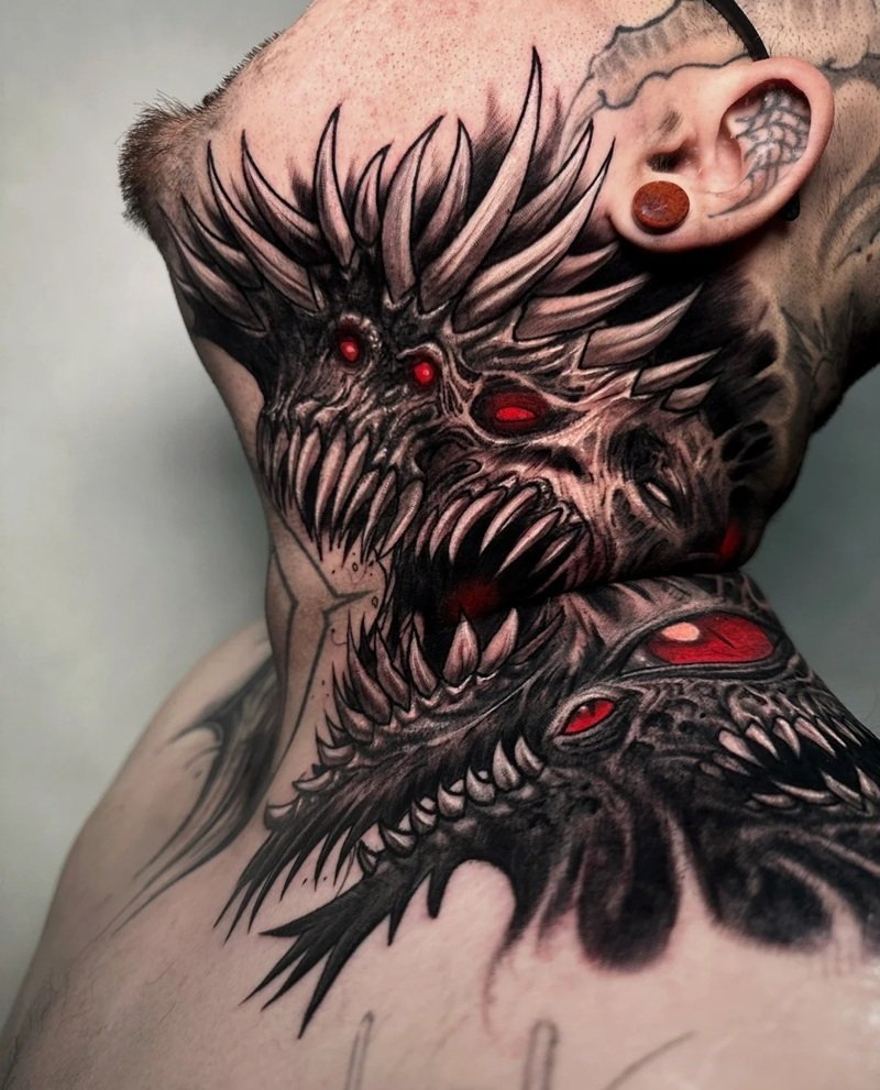 hình xăm ở cổ nam chất 22