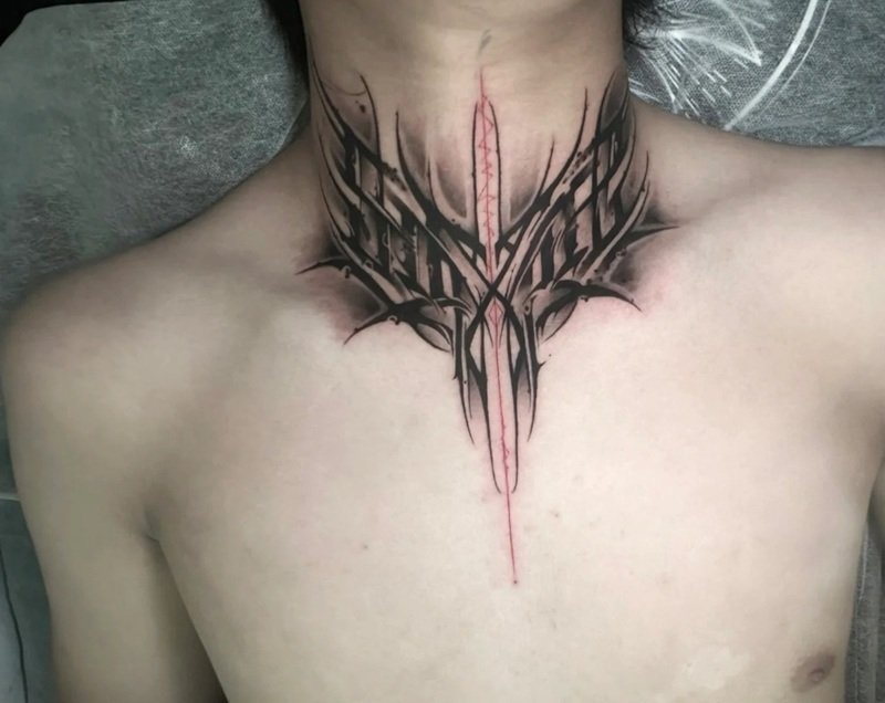 hình xăm ở cổ nam chất 27