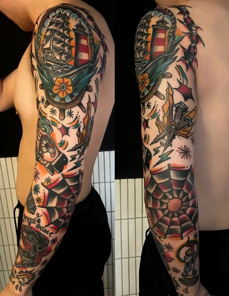 hình xăm old school 15