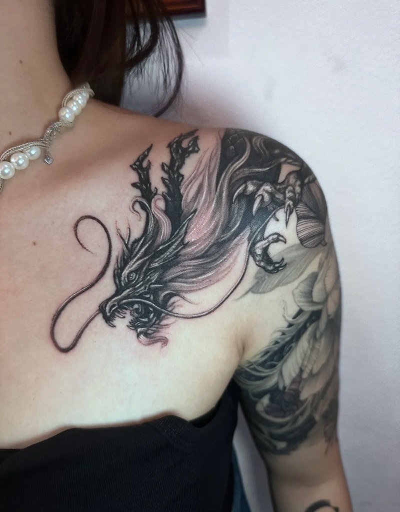 hình xăm rồng vắt vai 20