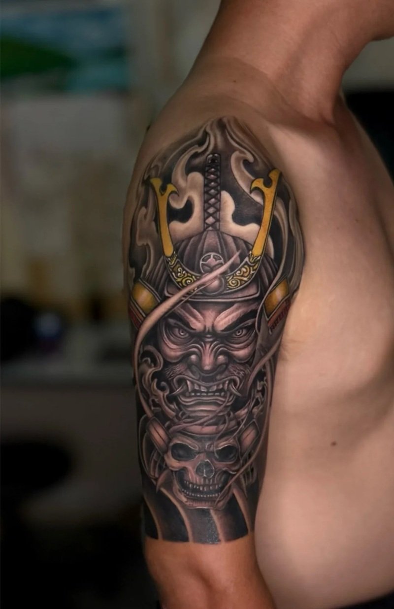 hình xăm samurai nhật cổ 22