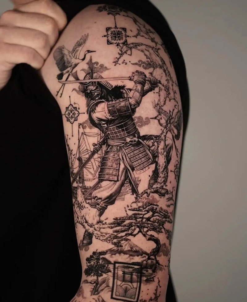 hình xăm samurai nhật cổ 25