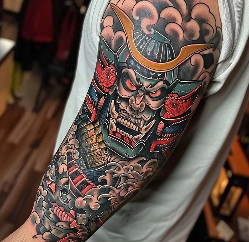 hình xăm samurai nhật cổ 37