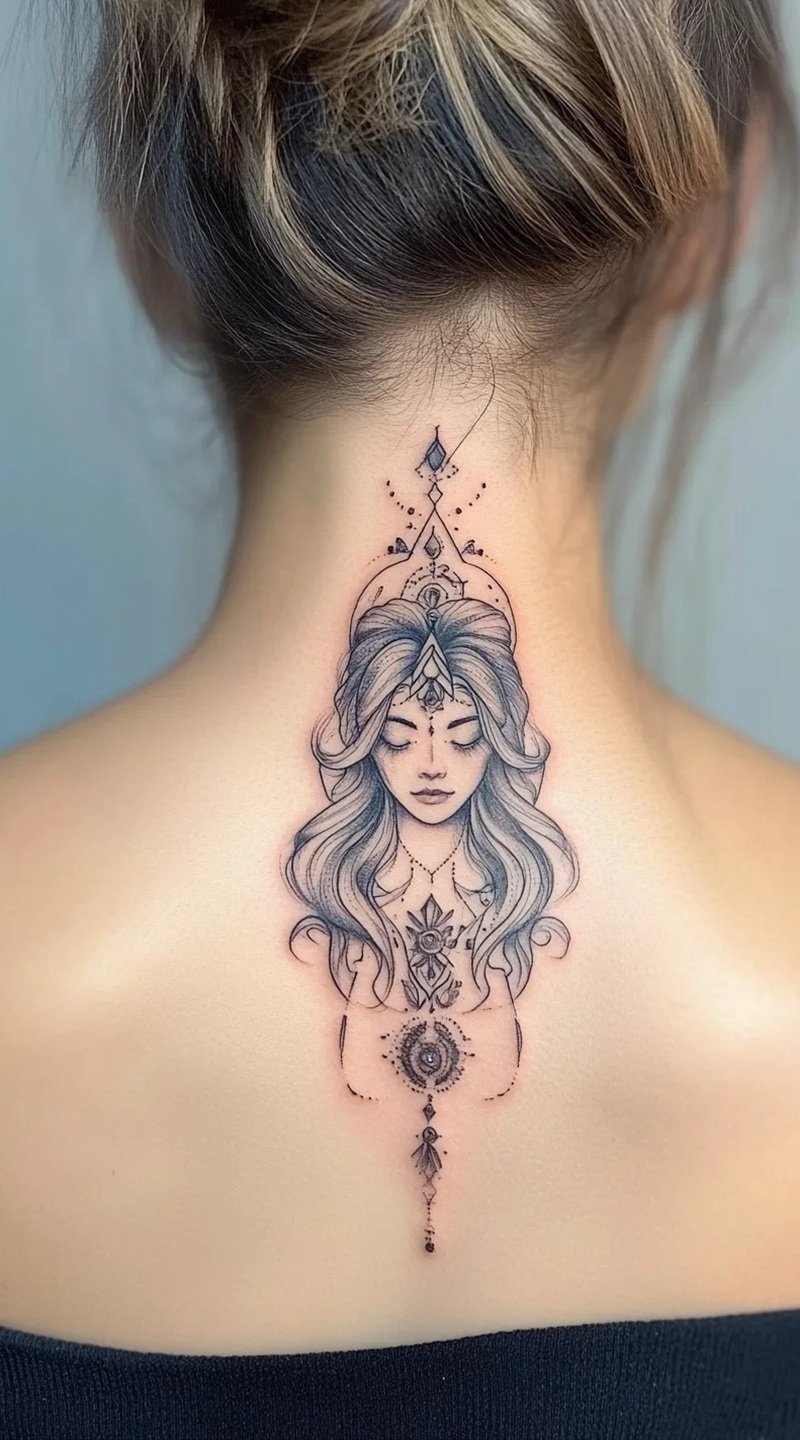 hình xăm sau gáy 36