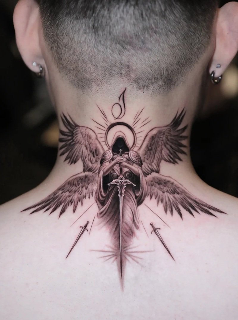 hình xăm sau gáy 6