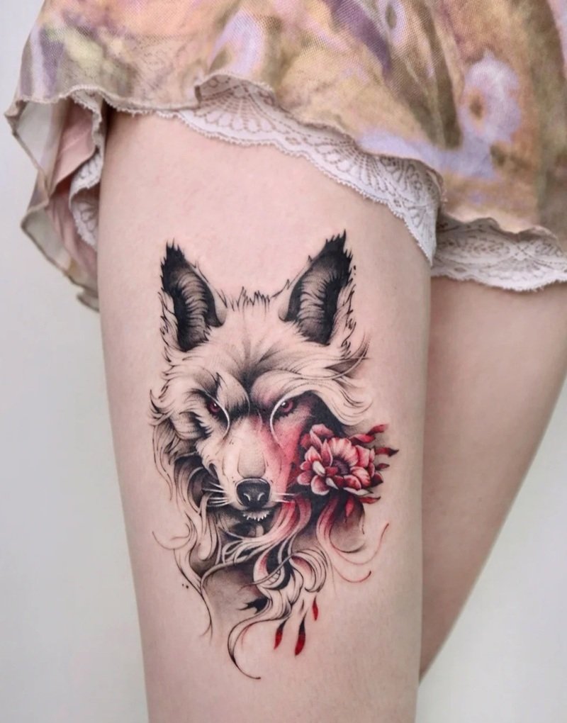 hình xăm sói cô độc 19