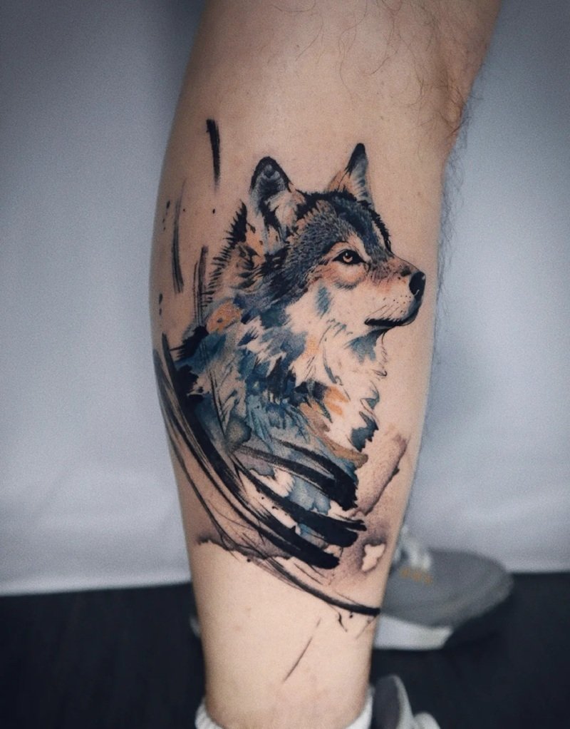 hình xăm sói cô độc 23