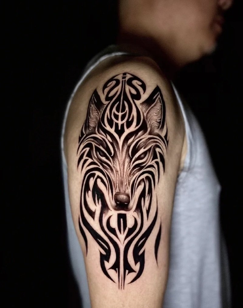 hình xăm sói cô độc 25