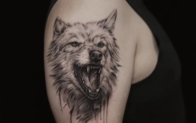hình xăm sói cô độc 29