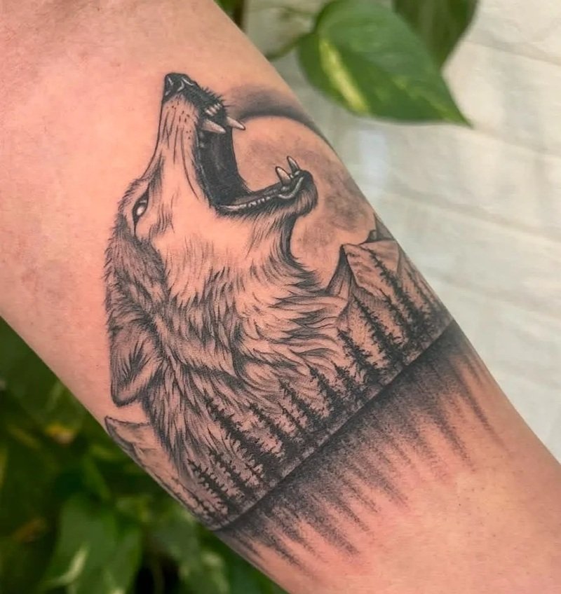 hình xăm sói cô độc 32