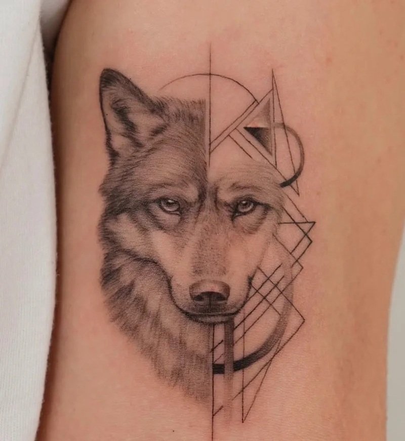 hình xăm sói cô độc 34