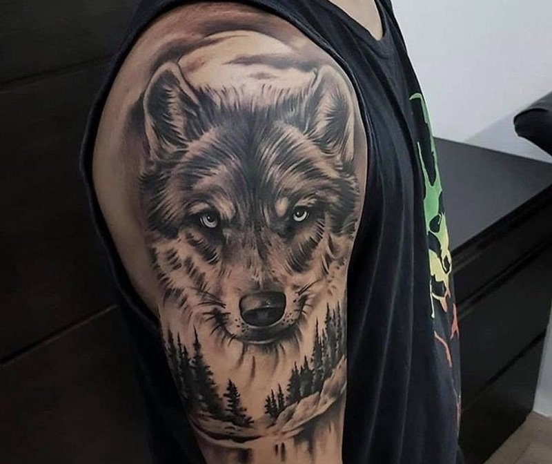 hình xăm sói cô độc 7