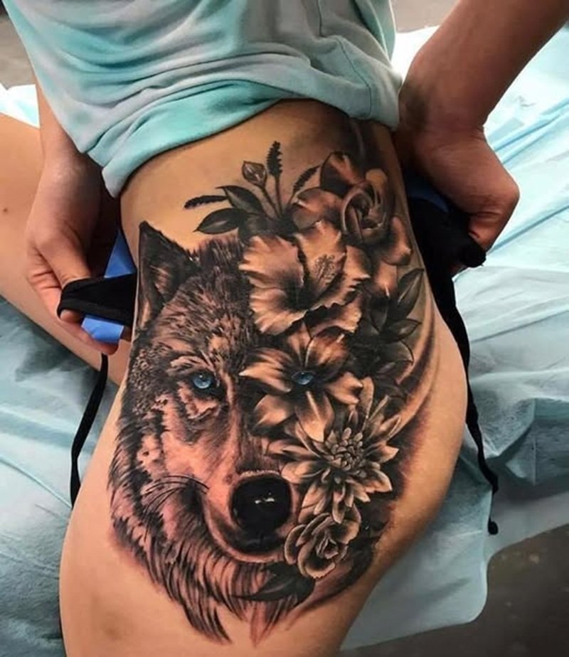 hình xăm sói cô độc 8