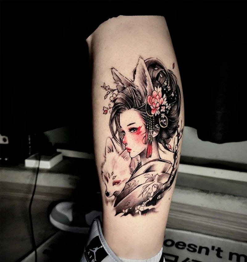 khung hình xăm cô gái nhật 15