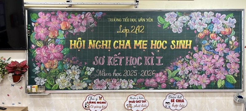 mẫu trang trí bảng họp phụ huynh