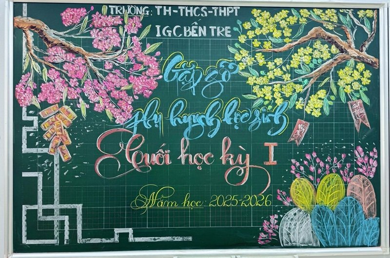 trang trí bảng họp phụ huynh cuối năm