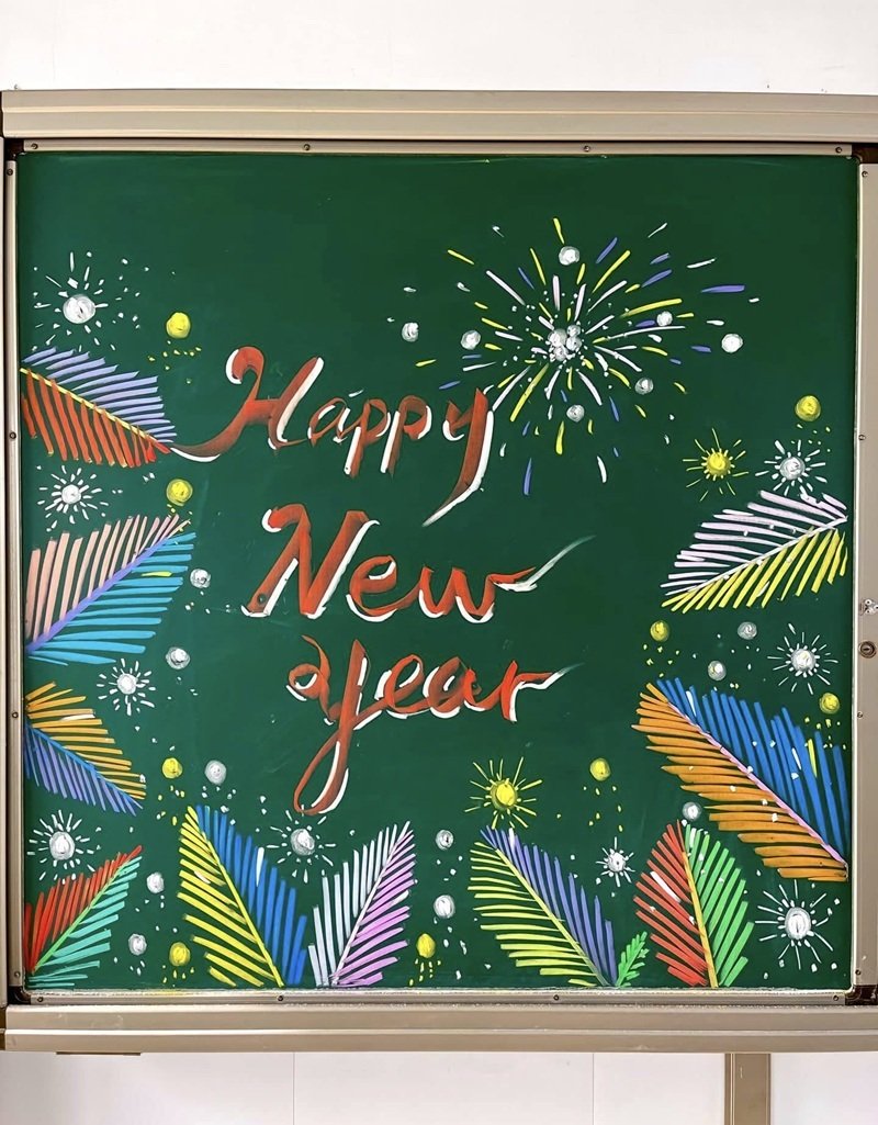 trang trí bảng tết 2025 10