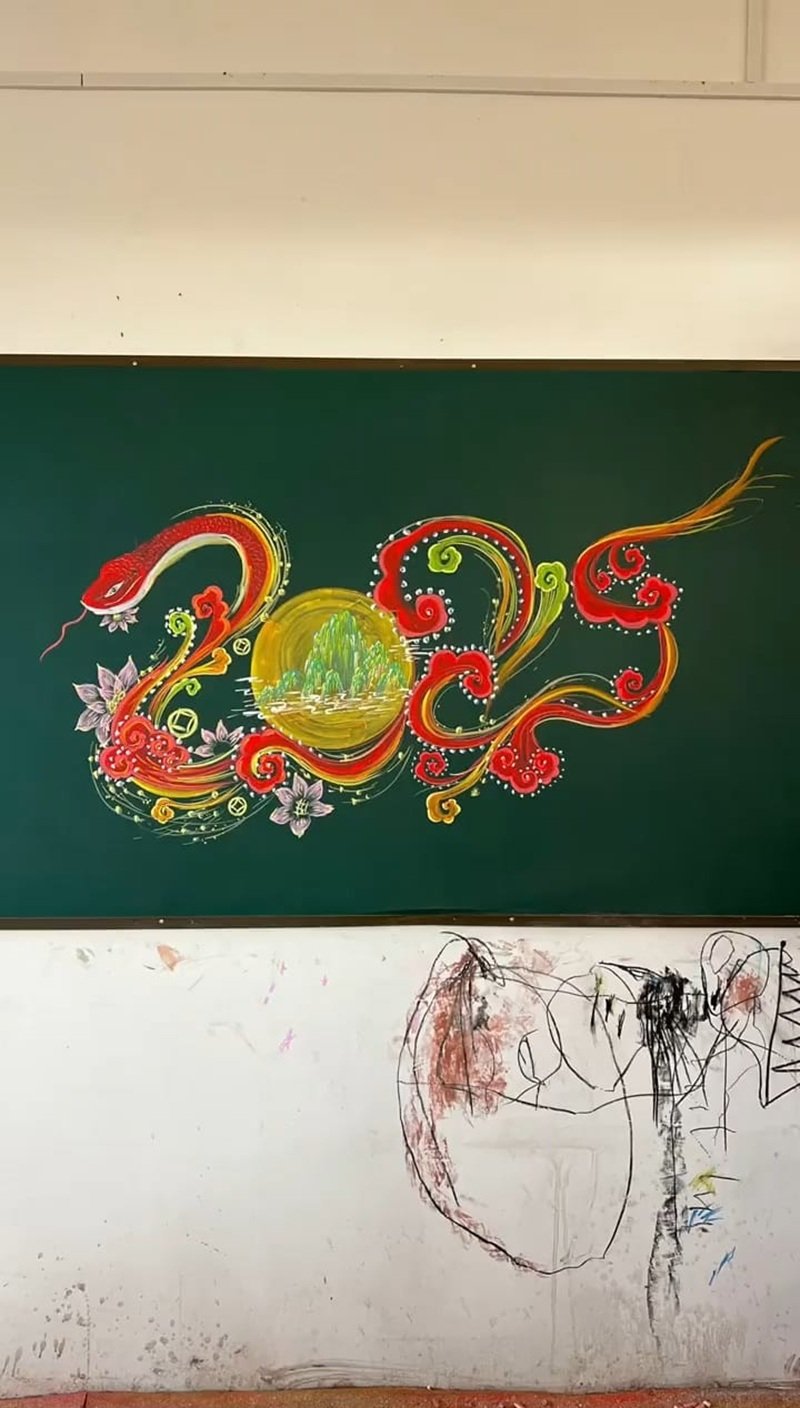 trang trí bảng tết 2025 13