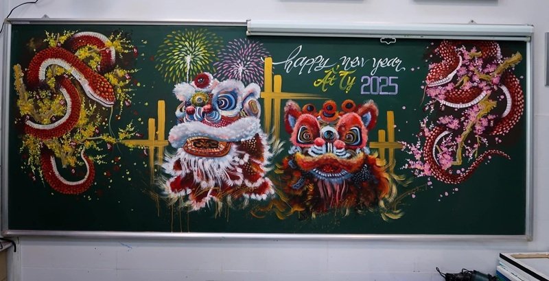 trang trí bảng tết 2025 15