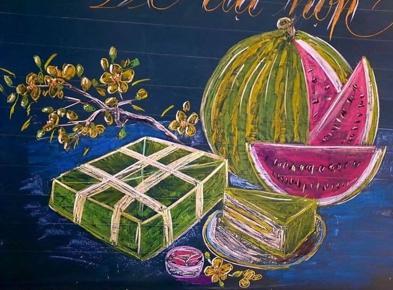 trang trí bảng tết 2025 17