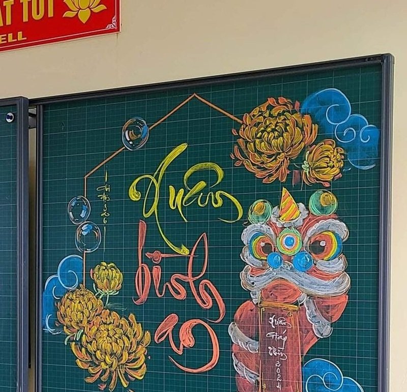 trang trí bảng tết 2025 24