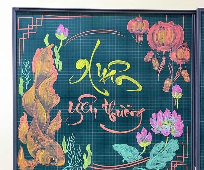 trang trí bảng tết 2025 3