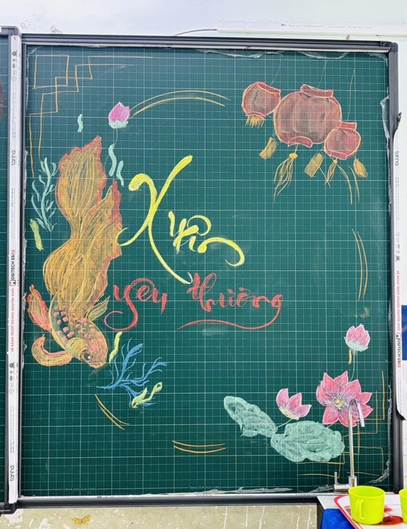 trang trí bảng tết 2025 36