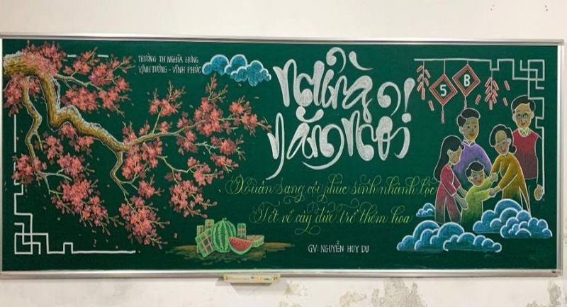 trang trí bảng tết 2025 38