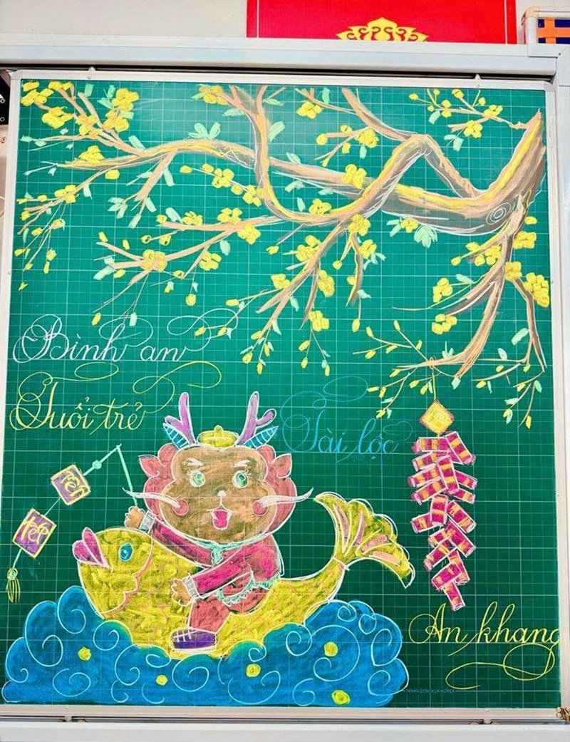 trang trí bảng tết 2025 6