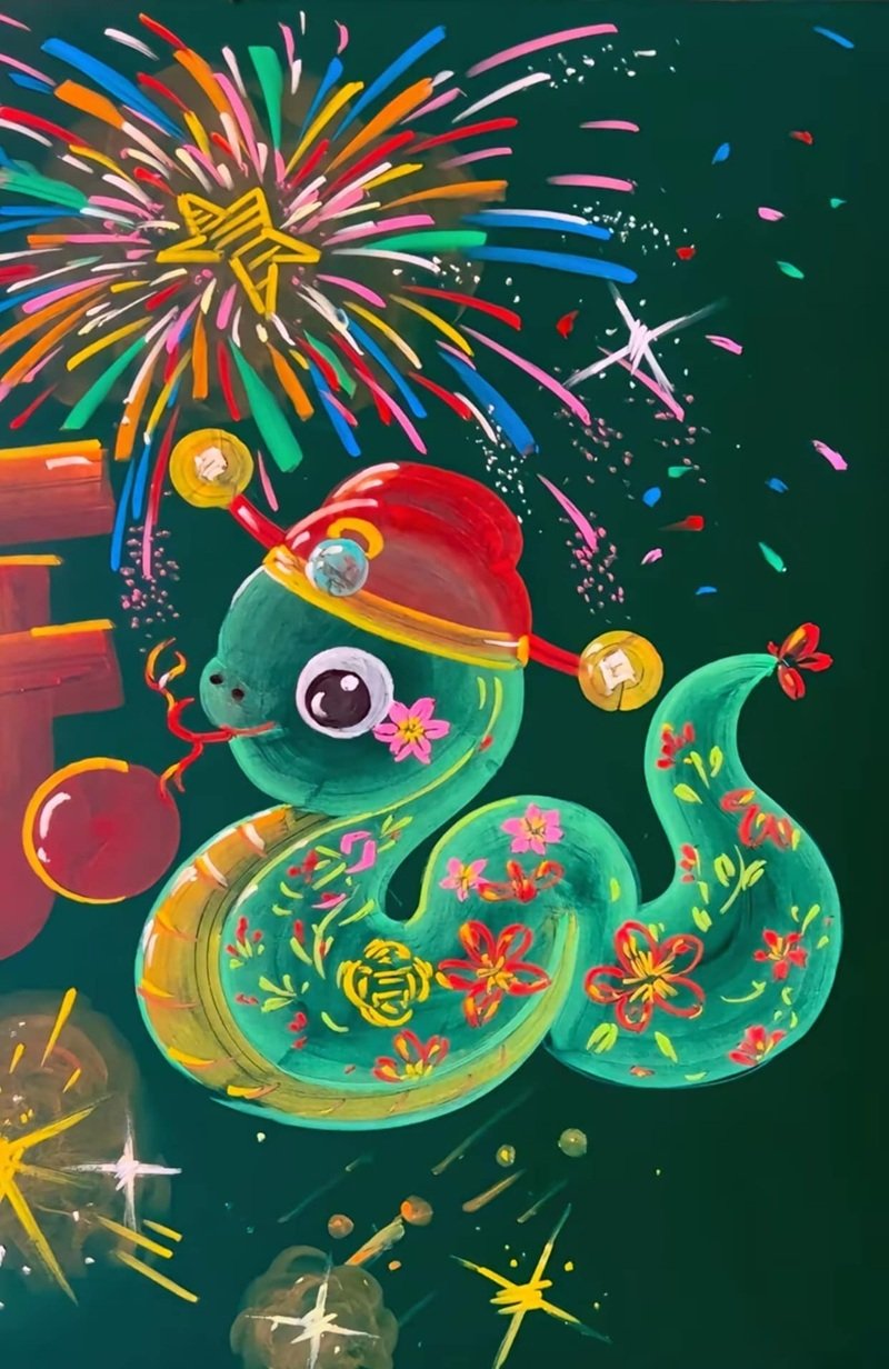 trang trí bảng tết 2025 8